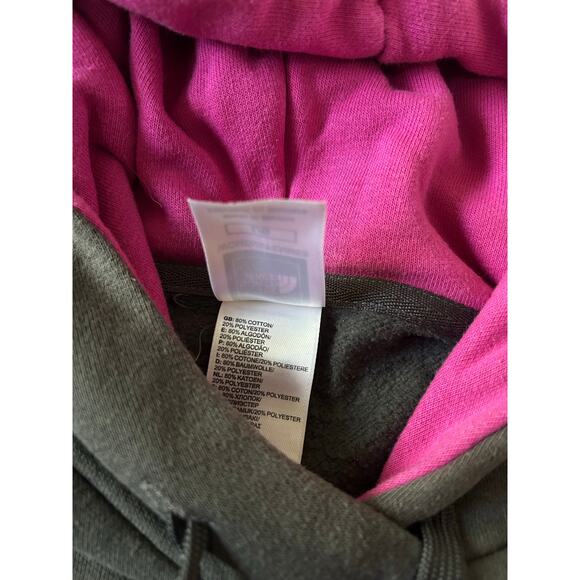 The North Face Women Pullover Gray Pink Hoodie Drawstring Sweatshirt Size Large - Picture 3 of 8